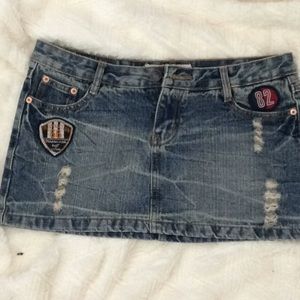 Distressed Mini Skirt by Jufu Jeans